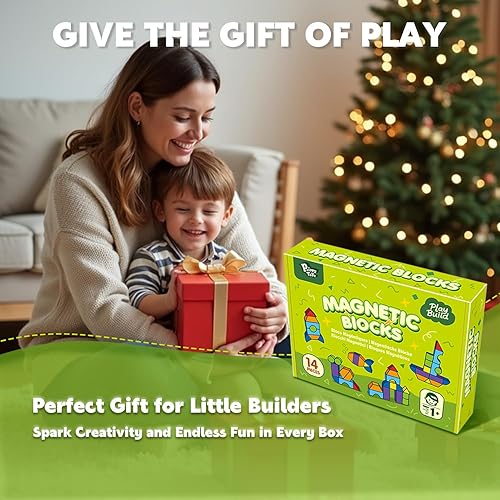 Miniatura 7 de Bloques magnéticos, bloques de construcción grandes para niños pequeños de 1 a 3 años, juego de bloques apilables 3D multiformas, juguetes