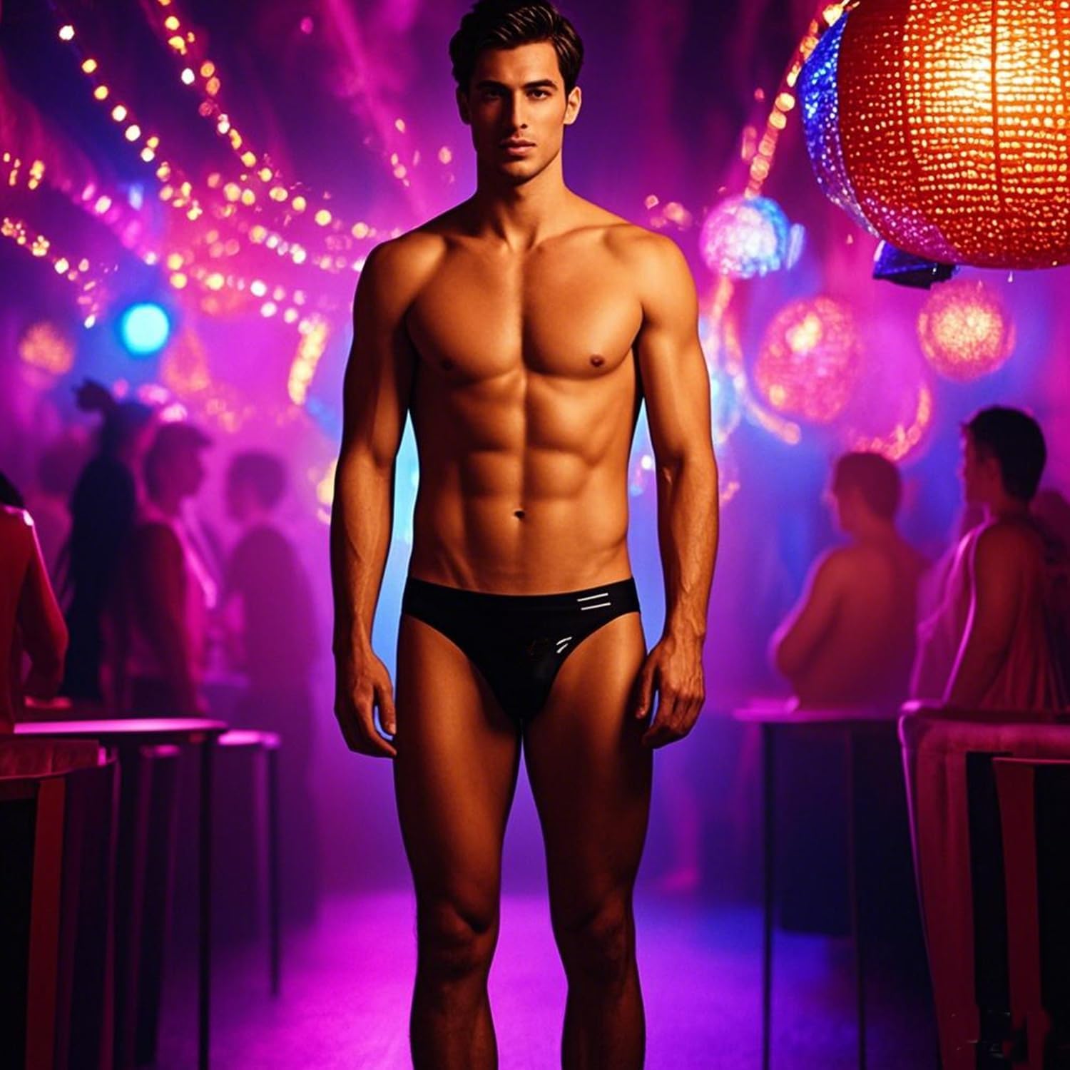 Slips en Latex de Mode pour Hommes,Shorts pour Hommes en Caoutchouc String,Culottes en Latex Cosplay Costumes