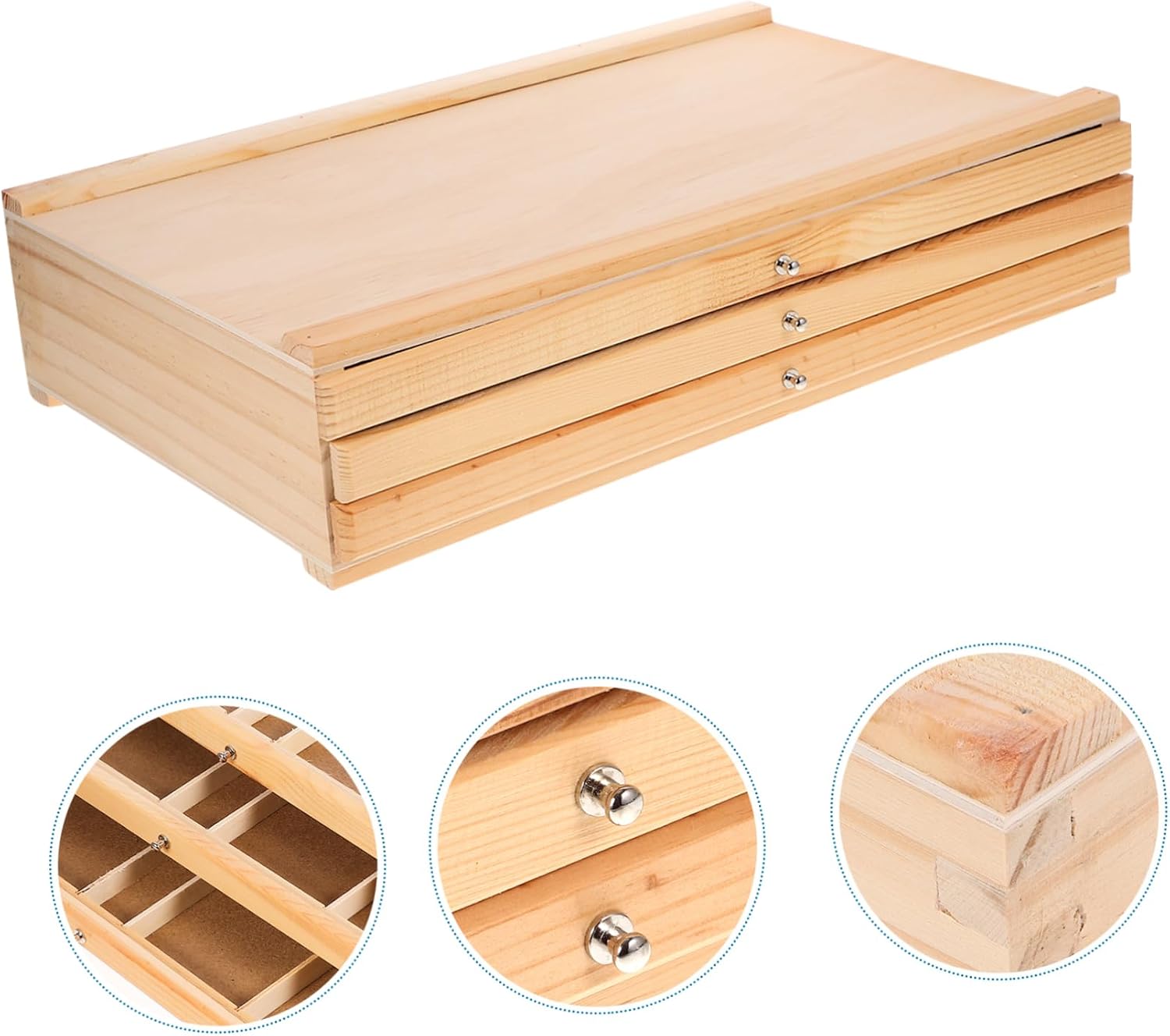 Wooden Storage Box Pen Organizer for Students and Teachers