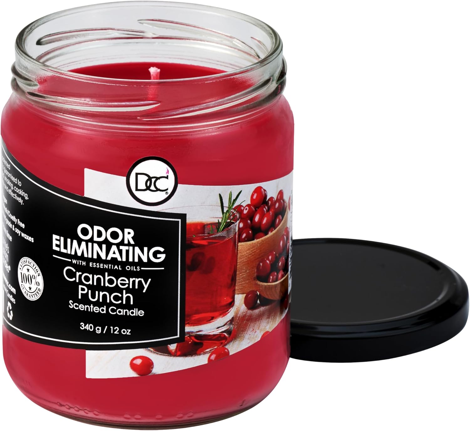 Cranberry Punch Odor Eliminating Highly Fragranced Candle - Eliminates 95% of Pet, Smoke, Food, and Other Smells Quickly - Up to 80 Hour Burn time - 12 Ounce Premium Soy Blend - Image 2