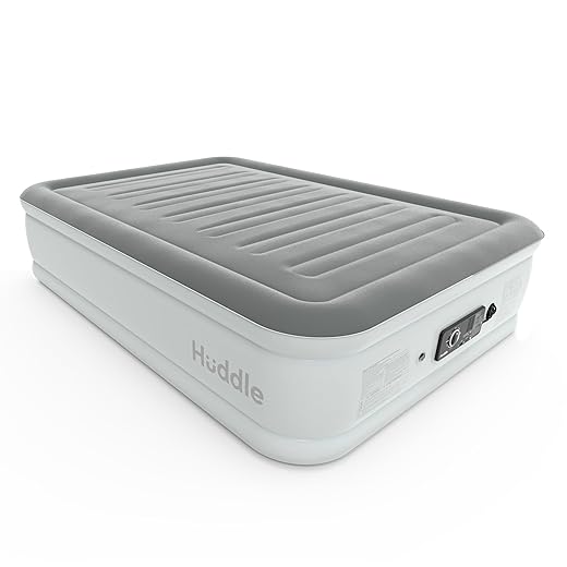 Huddle Never Deflate™ Luxury Colchón Inflable Doble, Ganador Del Good Housekeeping 2025, Con Hinchador Dual Slumberguard™, Firmeza Ajustable, Bomba Integrada Y Luz Nocturna Usb.