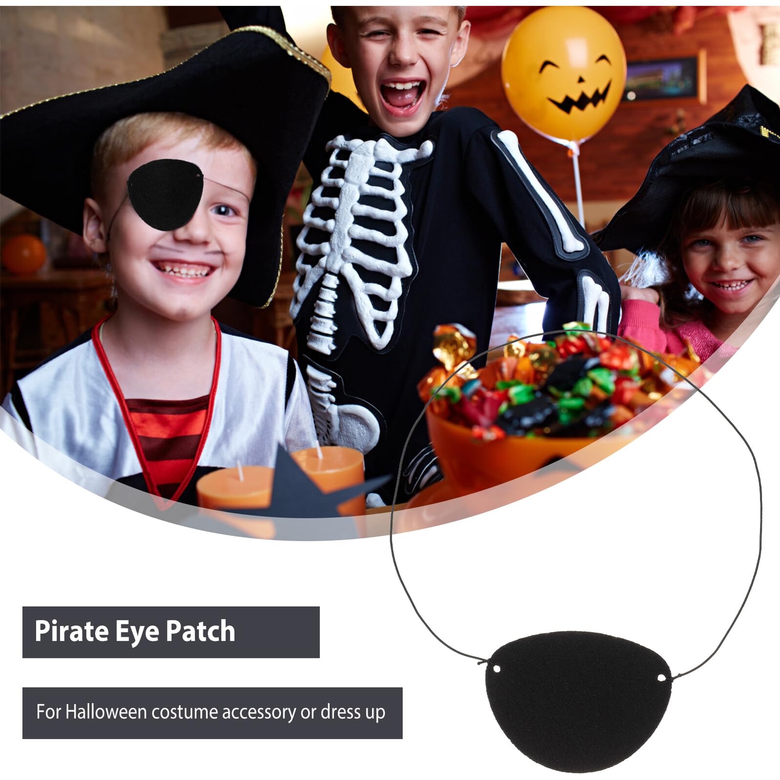 Schwarze Filz Augenklappe 14 Stück, Wiederverwendbar, für Cosplay