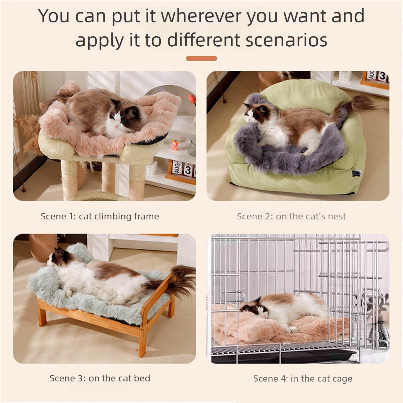 Tappetino per cani reversibile isolamento termico in cotone PP per tutto l'anno Comfort Pad Coperta Pet Sleep Cuscino invernale per cani