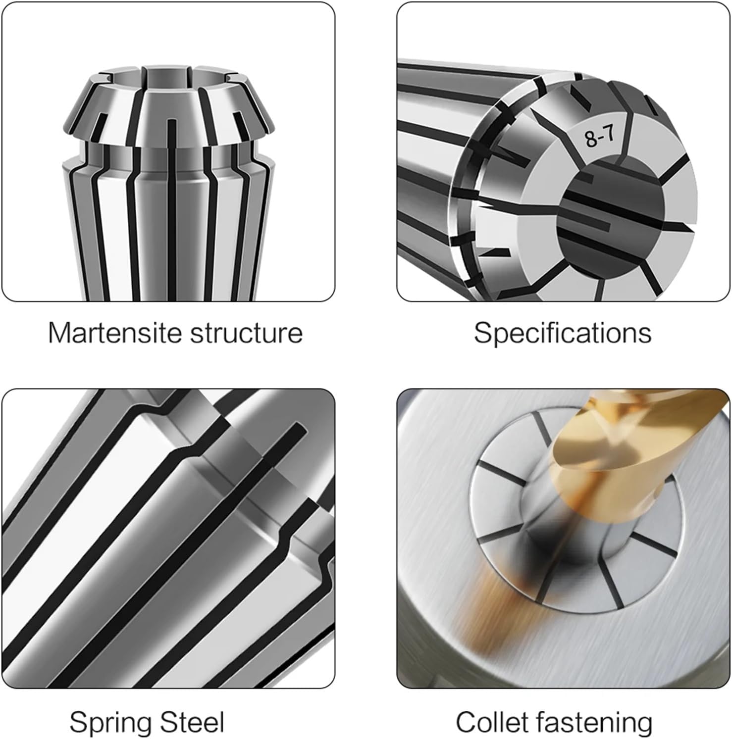 ER Collet ER16 ER20 Collet Chuck Engraving Machine Spindle Milling Cutter CNC Lathe Tool Drill Collets 1Pcs(ER20 12mm)
