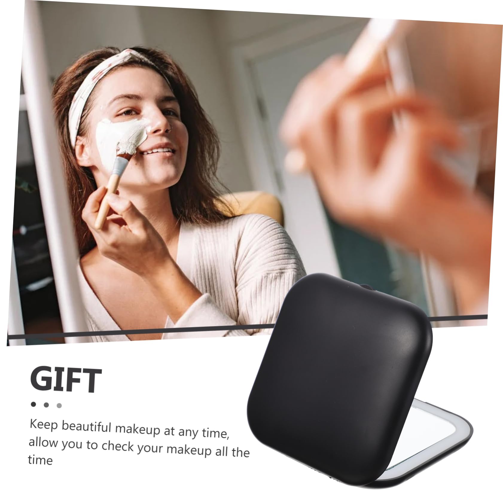 VICASKY 3 Stück Kompakter LED Kosmetikspiegel Faltbarer Handspiegel für Reisen Makeup und Pflege Design Sicher und Praktisch Handtaschen