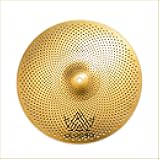 ULUOBO 18 inch Low Volume Crash Ride Cymbal, Quiet Silent Crash-Ride for Drum Practice (Gold, 1 Pieces)