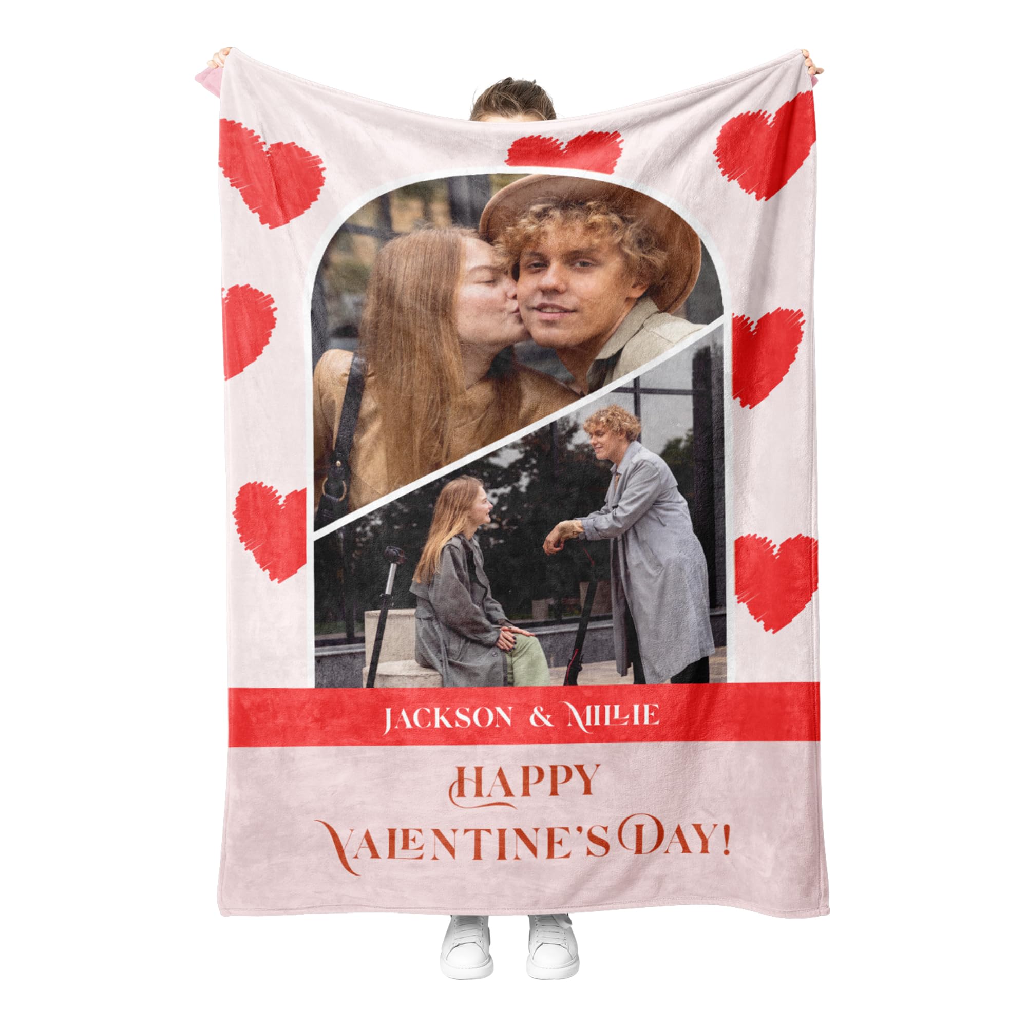Print Maniacs Women's Photo 9 Personalised Blanket With Photo Text - Personalised Gifts For Men, Personalised Photo Blanket, Custom Blanket, Gifts For Family Kids Pet Friends, Gifts For Birthday Fathers/Mothers Day