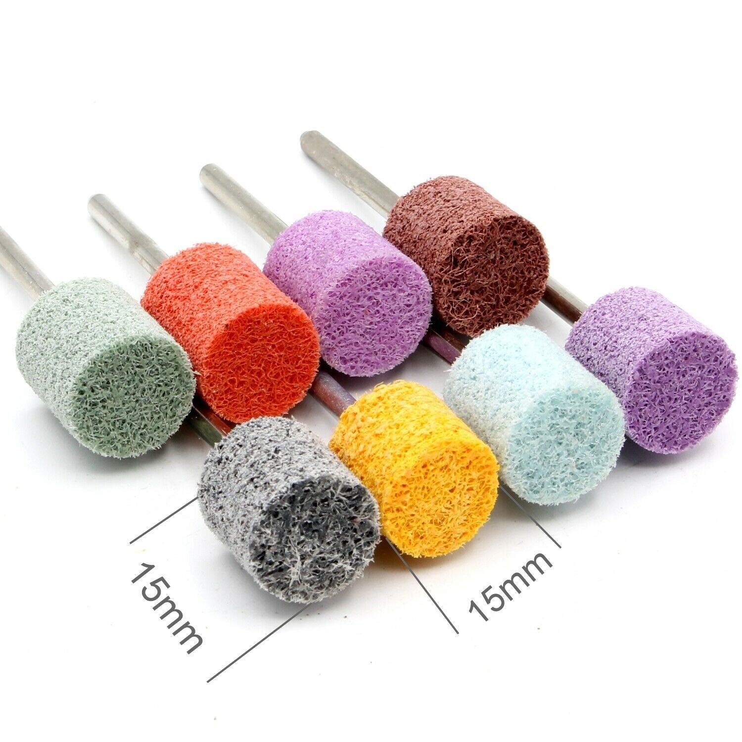 5x Nylon Reinigungsbürsten Polierscheibe Polierbürsten Zylinderform 15 x 15mm für Dremel Proxxon u. a. Multifunktionswerkzeug Körnung 1500