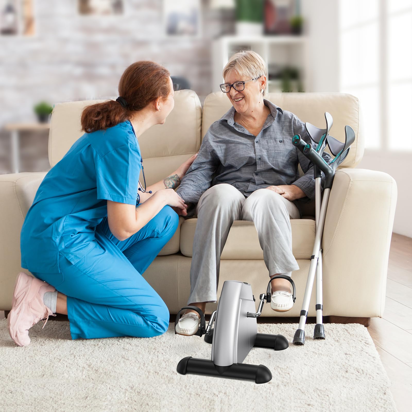 Sportneer mini hometrainer pour seniors avec écran LCD, vélo de table ergomètre entraîneur bras et jambes