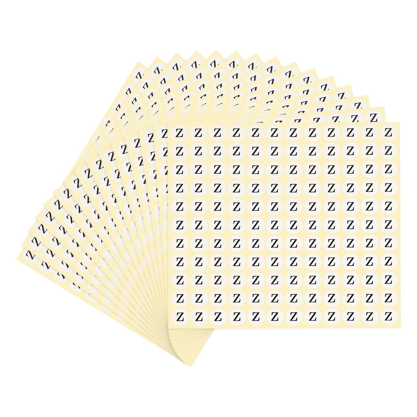 PATIKIL 15 Sheets Alphabet Stickers Letter Z Small Round Sticker 1/2 Inch Self-Adhesive Paper Label for Inventory Organizing Storage Handmade (Total 1980Pcs)
