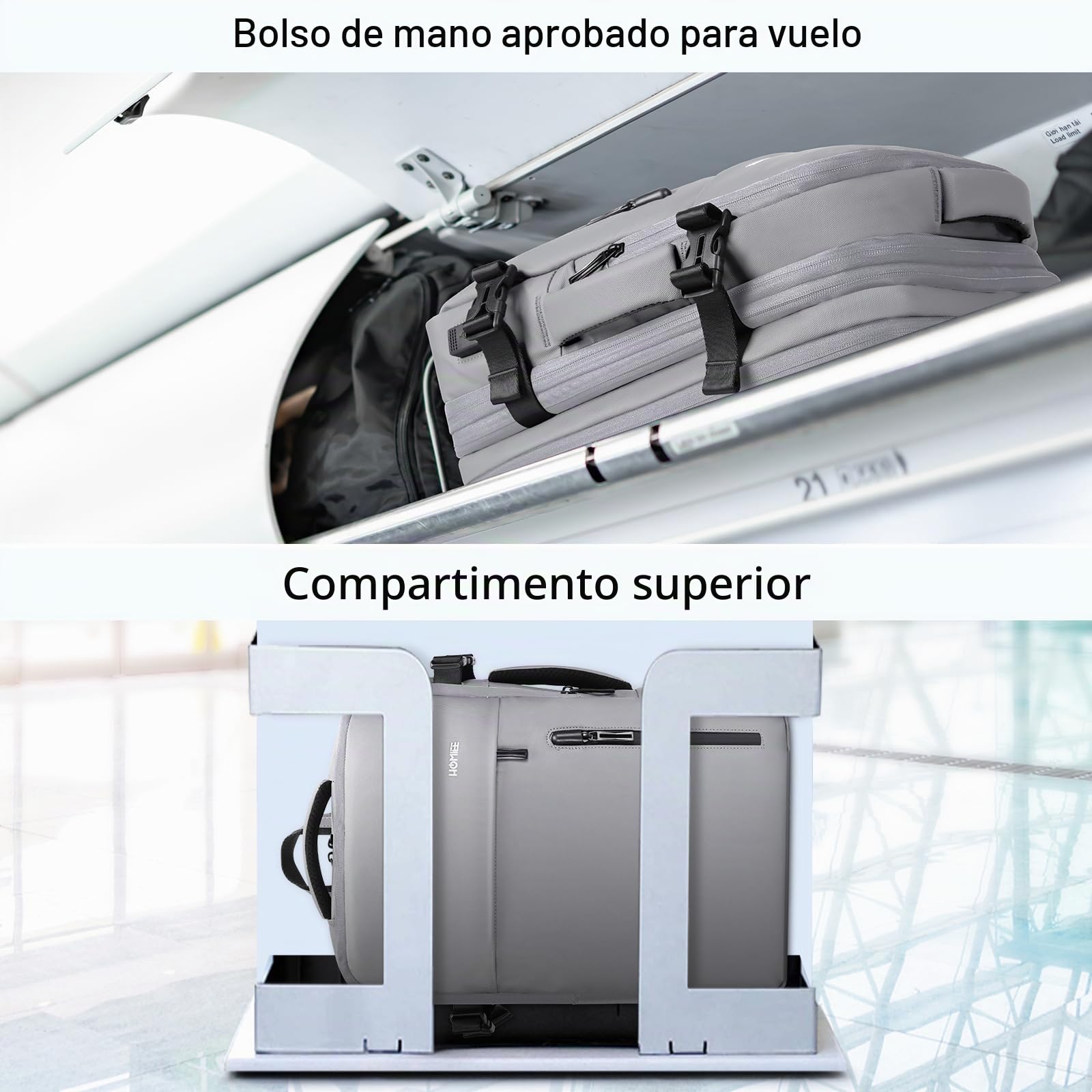 HOMIEE 40L Mochila de Viaje 15.6 Pulgadas Mochila de Negocios Expandible Mochila para Portátil Cabina Mochila de Equipaje de Mano Antirrobo e Impermeable para Hombres y Mujere