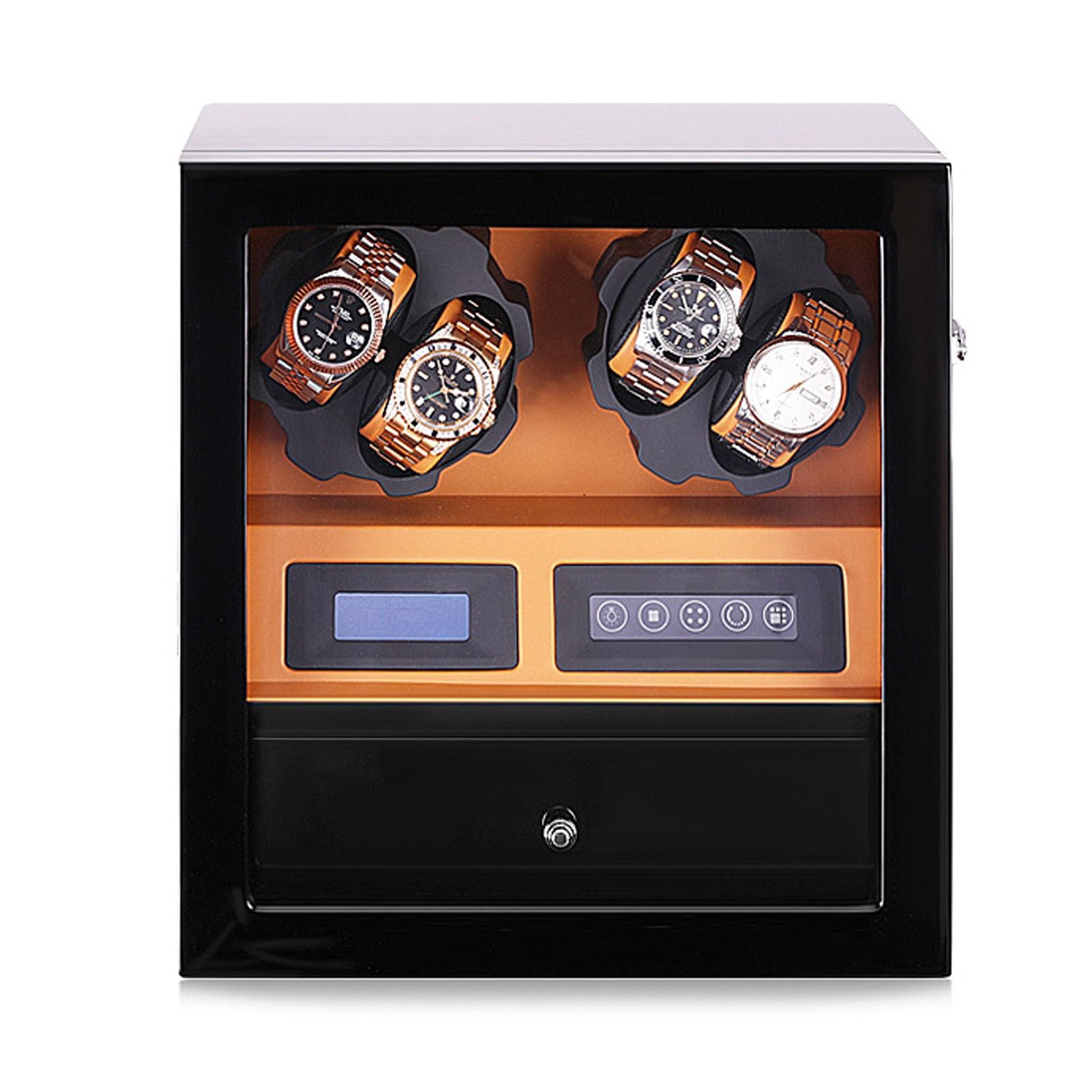 WMYYZYQ Watch Winder Watch Winders Automatic Mechanical Watch Shaker Vertical Smart Winding Box Silent Motor Watch Rotating Device Multi-Slot Watch Storage Case Organiz,E-A