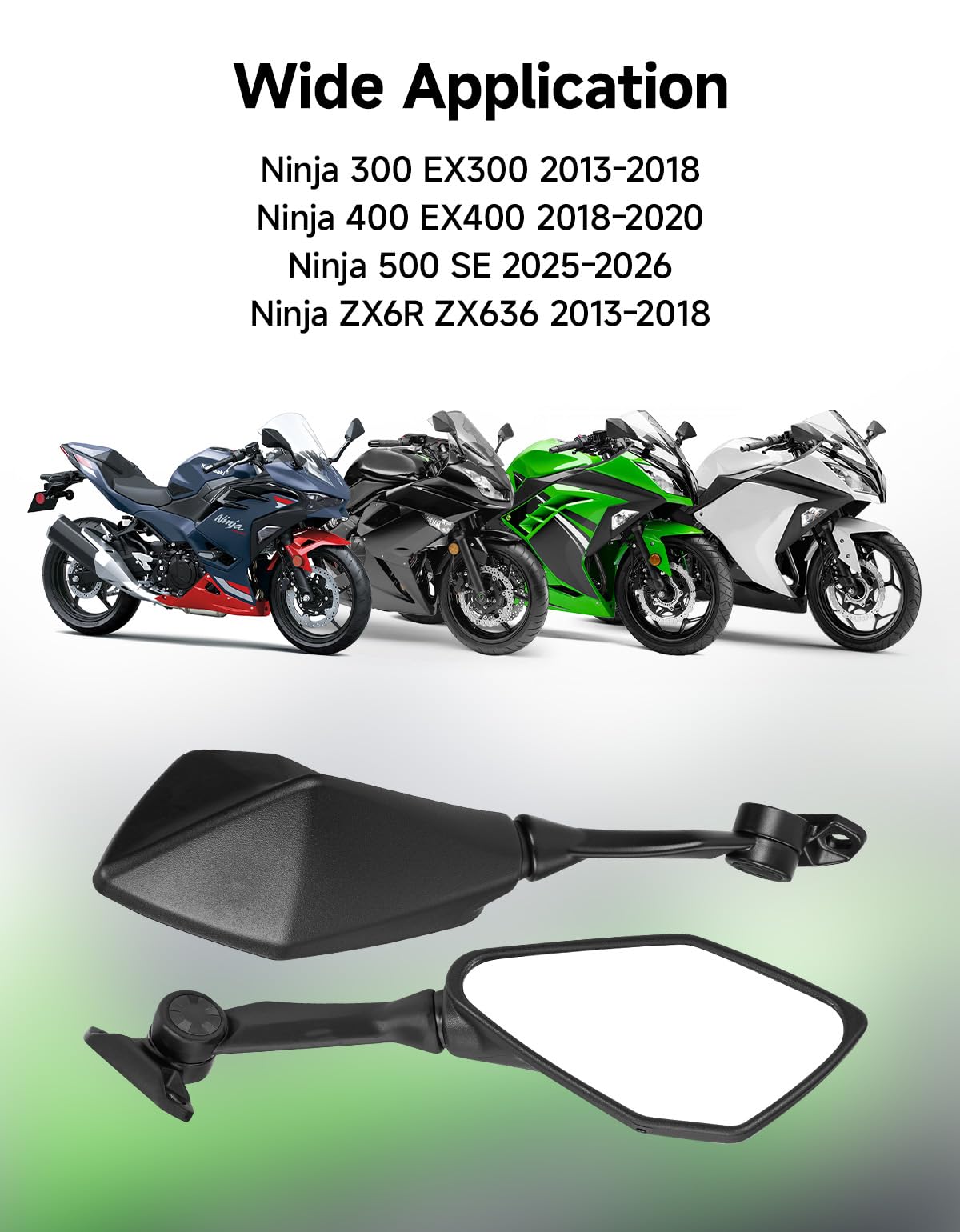 Amazon.com: KEMIMOTO Ninja 300 Mirrors Compatible with Ninja 400