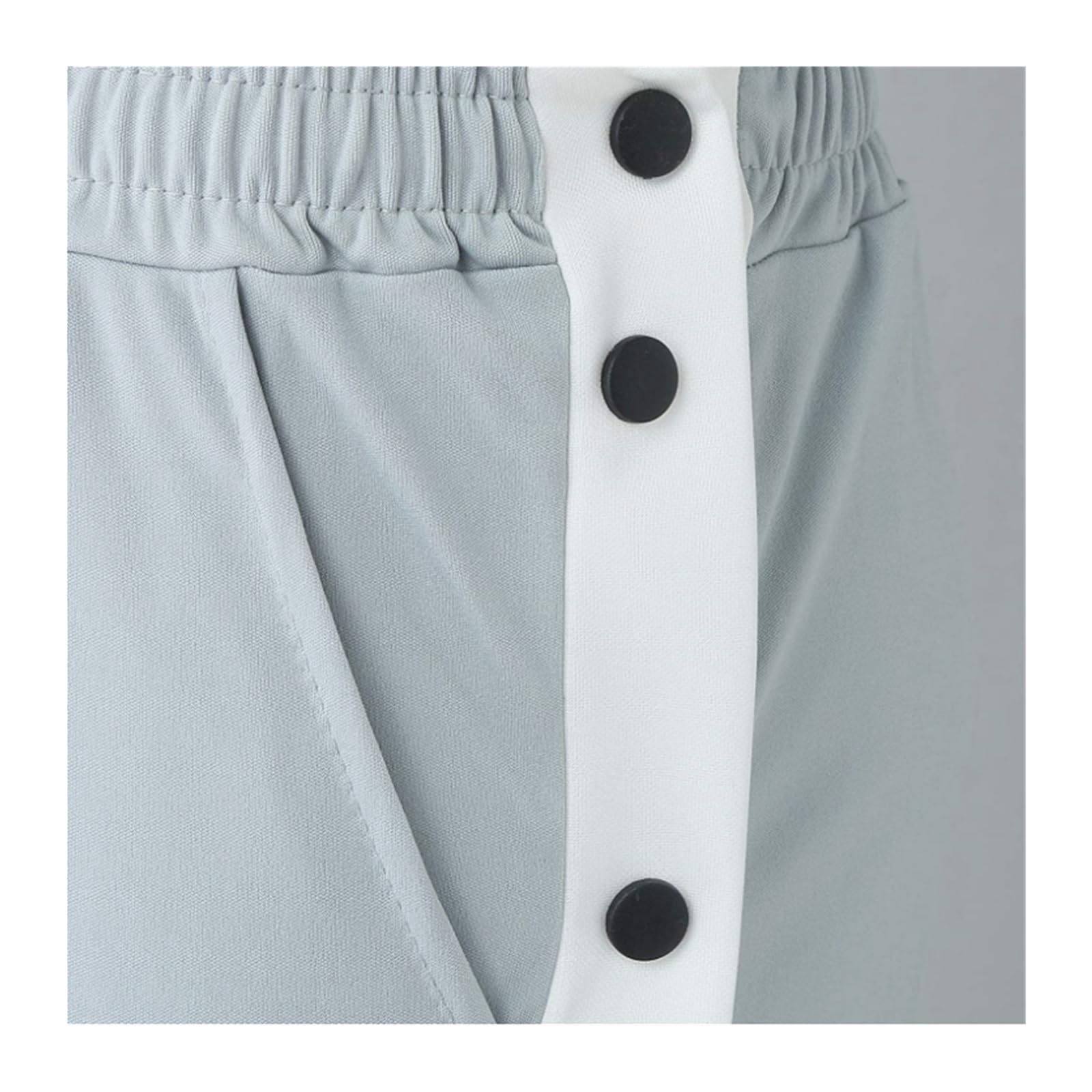 SHENGFU Pantaloni sportivi da uomo a strappo, casual, pantaloni da allenamento con spacco laterale alto con bottoni a pressione a righe