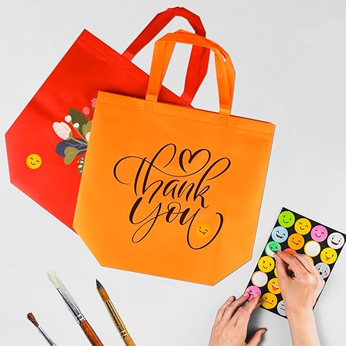 Miniatura 4 de SPERPAND 30 bolsas grandes de golosinas con pañuelos, bolsas de regalo reutilizables no tejidas de 15.7 pulgadas con asas, bolsa de regalo para
