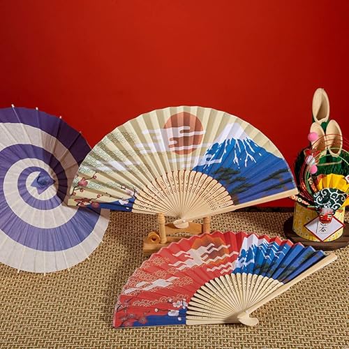 Miniatura 4 de Soporte plegable de madera, 4 piezas, soporte de ventilador plegable de madera, soporte de ventilador japonés, soporte de ventilador plegable chino,