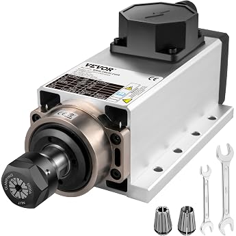 VEVOR 2.2 kW Air-Cooled Spindle Motor, ER20 Collets Milling Spindle Linear Motor, Air-Cooled CNC Engraving Milling Numerical 
