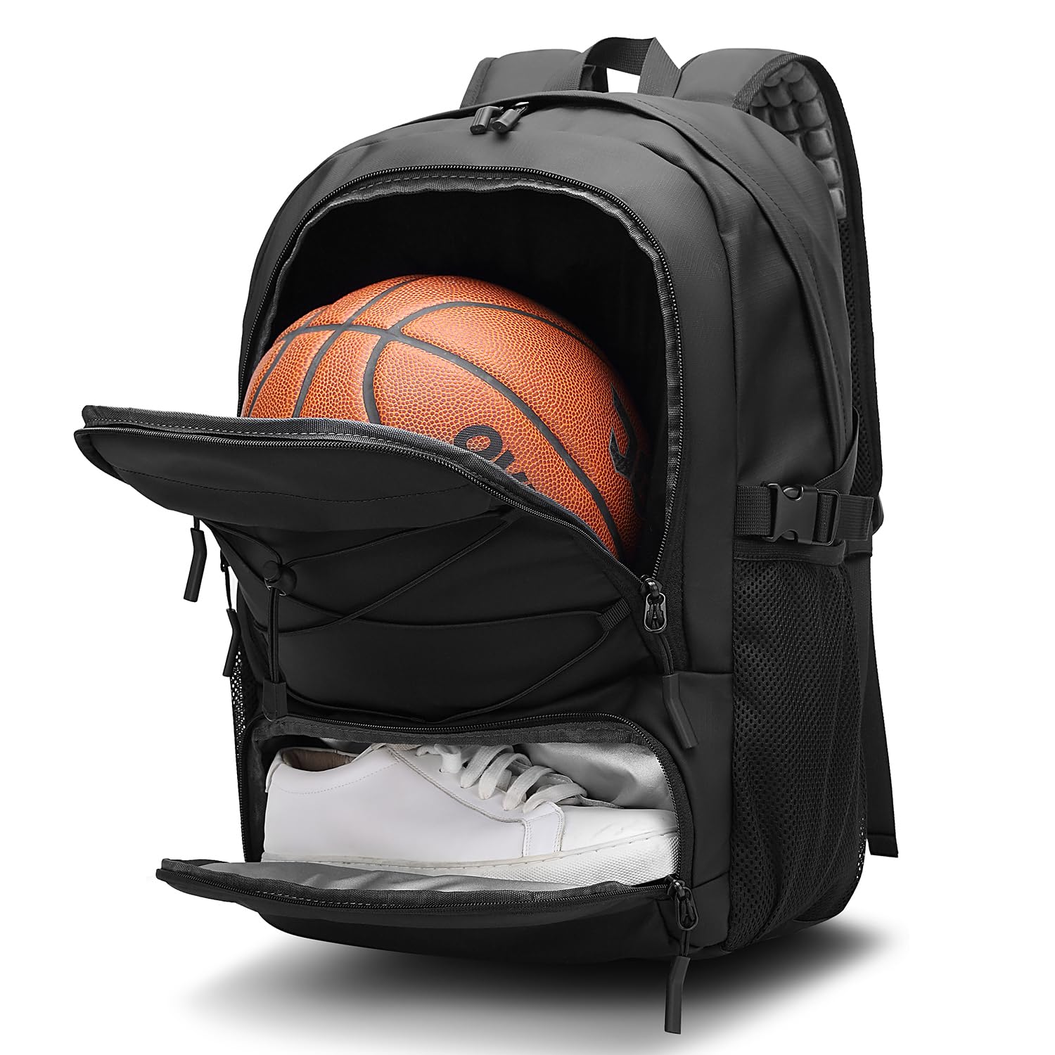 FUTURE AESTHEICS Basketball Backpack Large Sport Bag for Men，Waterproof Backpack with Separate Ball Holder Shoes Compartment，Sports Equipment Bag for Basketball，Volleyball，Soccer，Gym，Outdoor