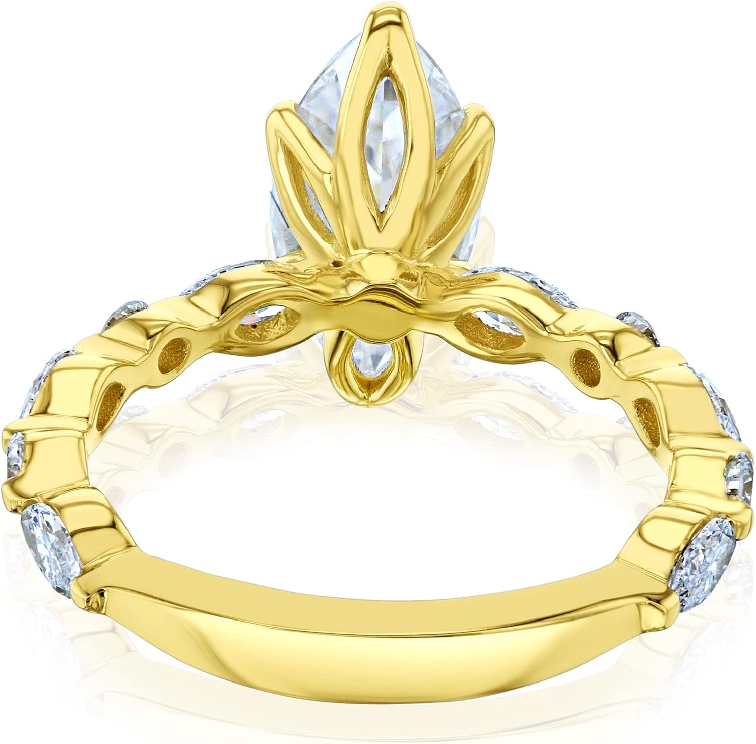 Kobelli Moissanite Marquise Cut Magnolia Ring Bridal Set in 14k Gold (DEF/VS)