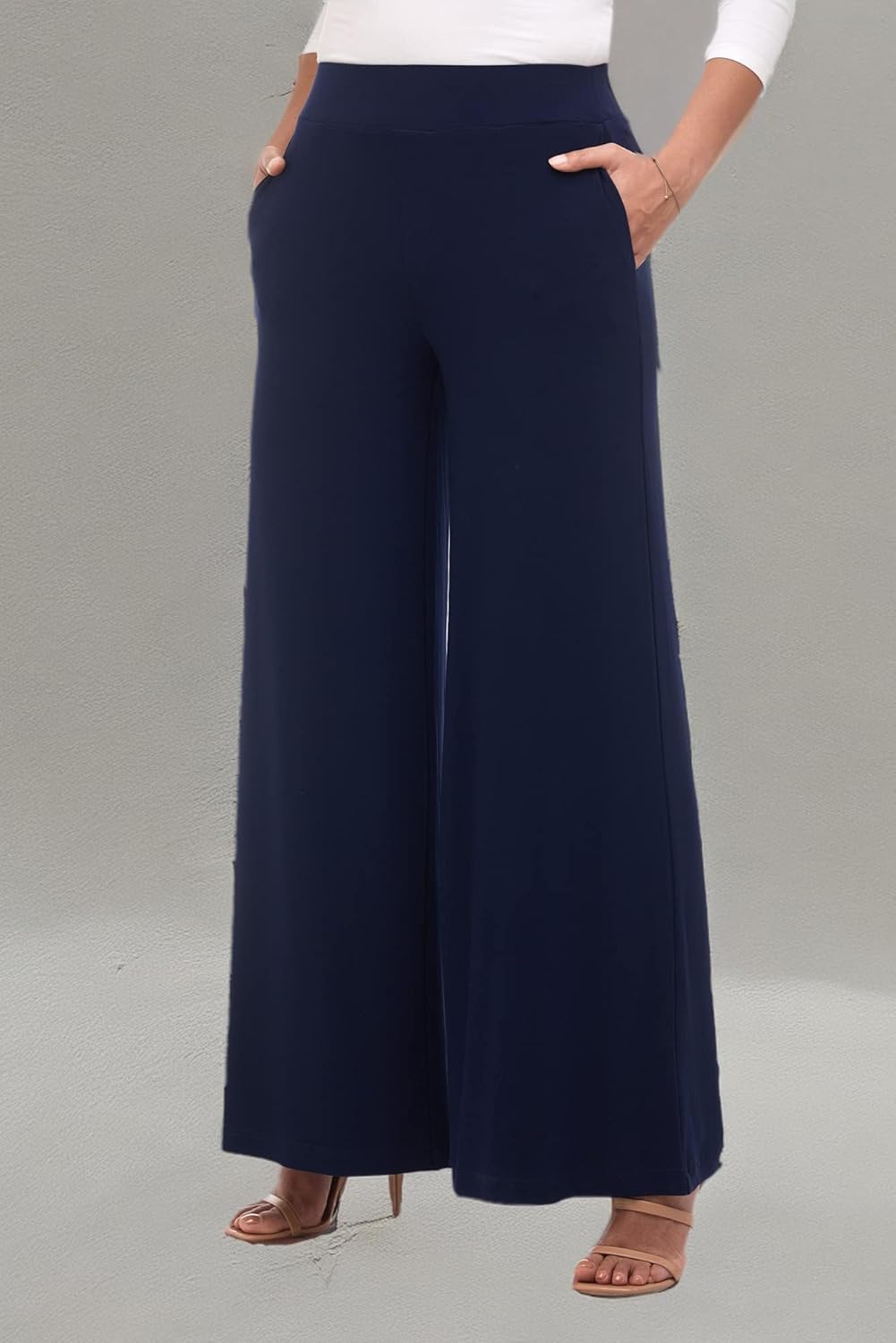 Rekucci Travel in Style Women's Stretchy Elegant Palazzo Wide Leg Pant - Image 9