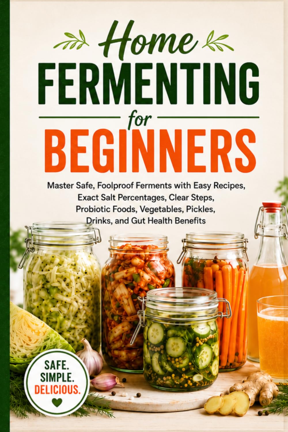Home Fermenting for Beginners:: Master Safe, Foolproof Ferments with Easy Recipes, Exact Salt Percentages, Clear Steps, Probiotic Foods, Vegetables, Pickles, Drinks, and Gut Health Benefits
