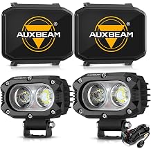 Auxbeam 4In LED Offroad Light for Truck with 2Pcs LED Cube Pod Cover Super Flood Beam 2Pcs Led Pods A-Pillars Bumper Offroad Lights Automotive Light Bar IP68 Waterproof for Jeep Motorcycle SUV