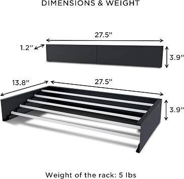 Step Up Laundry Drying Rack (27.5-INCH Industrial Gray), Wall Mounted, Retractable Clothes Drying Rack, 40lbs Load Capacity, 11.6 Linear Ft, with Wall Template and Long Screwdriver Bit