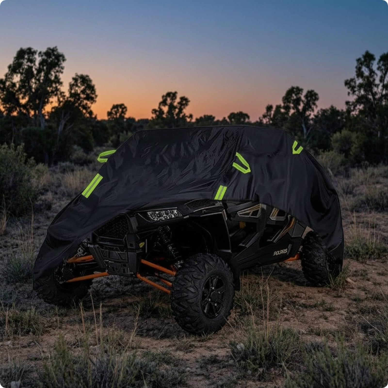 Qianly Utv-Abdeckung wetterfest fahrzeugabdeckung elastisch abdeckplane für gelände, Schwarz, 126 Zoll L, 59 Zoll B, 67 Zoll H 2-3 Sitze