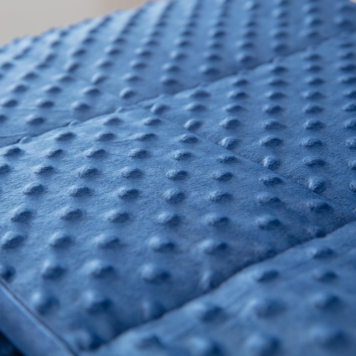 Weighted Blanket with Minky Duvet All Season,Reversible Soft Heavy Weighted Blanket for Adult Blue(7lb,40in*60in)