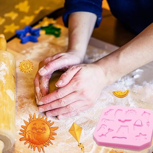 Miniatura 4 de Moldes de fondant de playa de verano, molde de chocolate de árbol de coco hawaiano, pantalones cortos de silicona para decoración de pasteles,