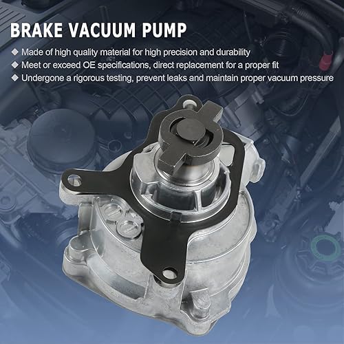 Miniatura 2 de Brake Booster Vacuum Pump Compatible with 06-14 VW Jetta Beetle, 10-14 Golf, 12-14 Passat, 06-09 Rabbit, 10-14 SportWagen, 2012-2013 Audi TT RS 2.5L