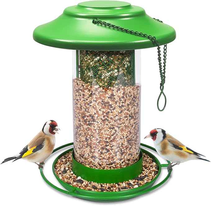Bird Feeders Outdoors Hanging Metal Wild Squirrel Proof