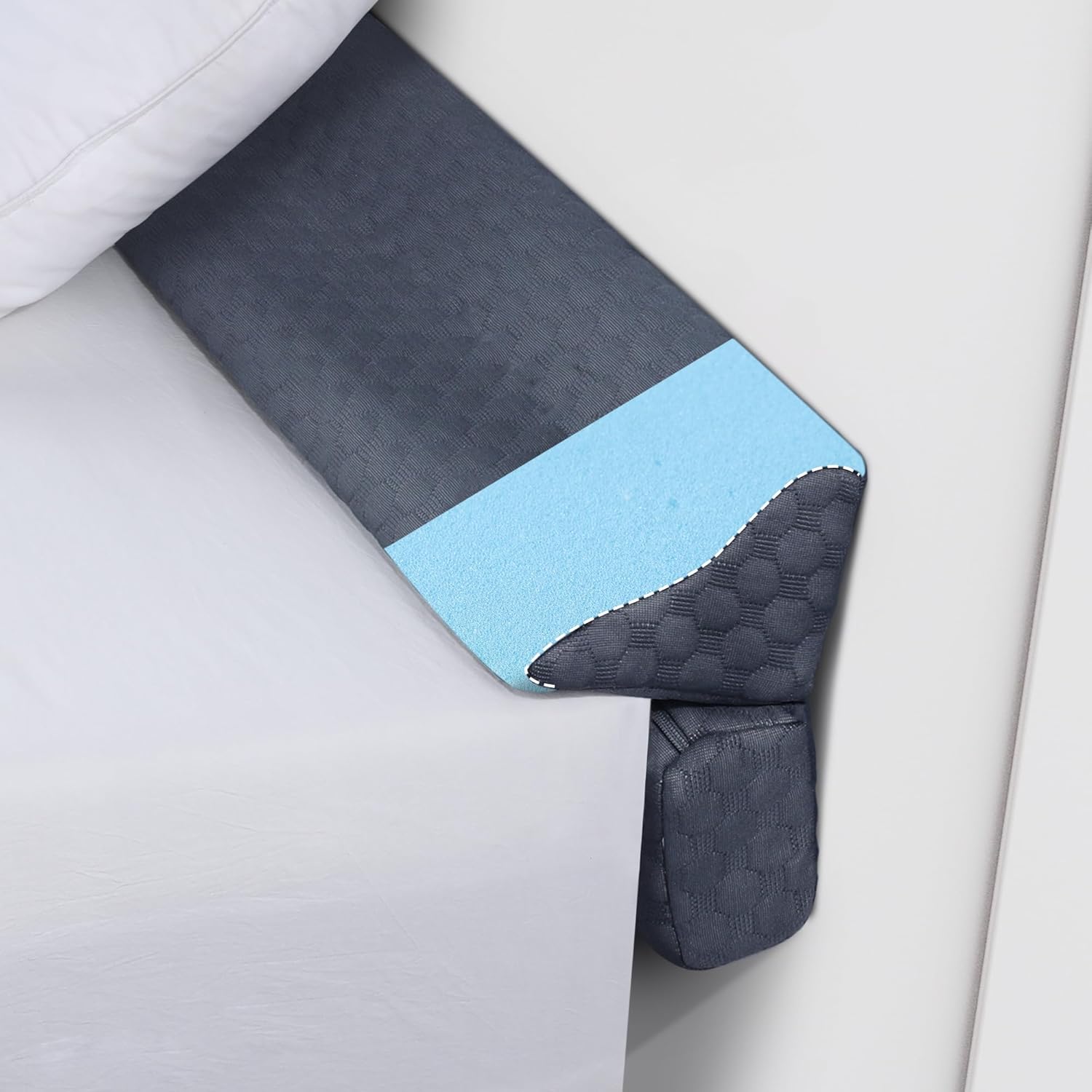 HOMBYS Bed Wedge Pillow for Headboard,Foldable Bed Mattress Gap Filler King Size,Pillow Wedge for Headboard Gap, High Density Foam Bed Crack Pillow,Multifunctional Bed Spacer Filler from Wall,Grey King(76"x7.8"x4.7") Dark Grey