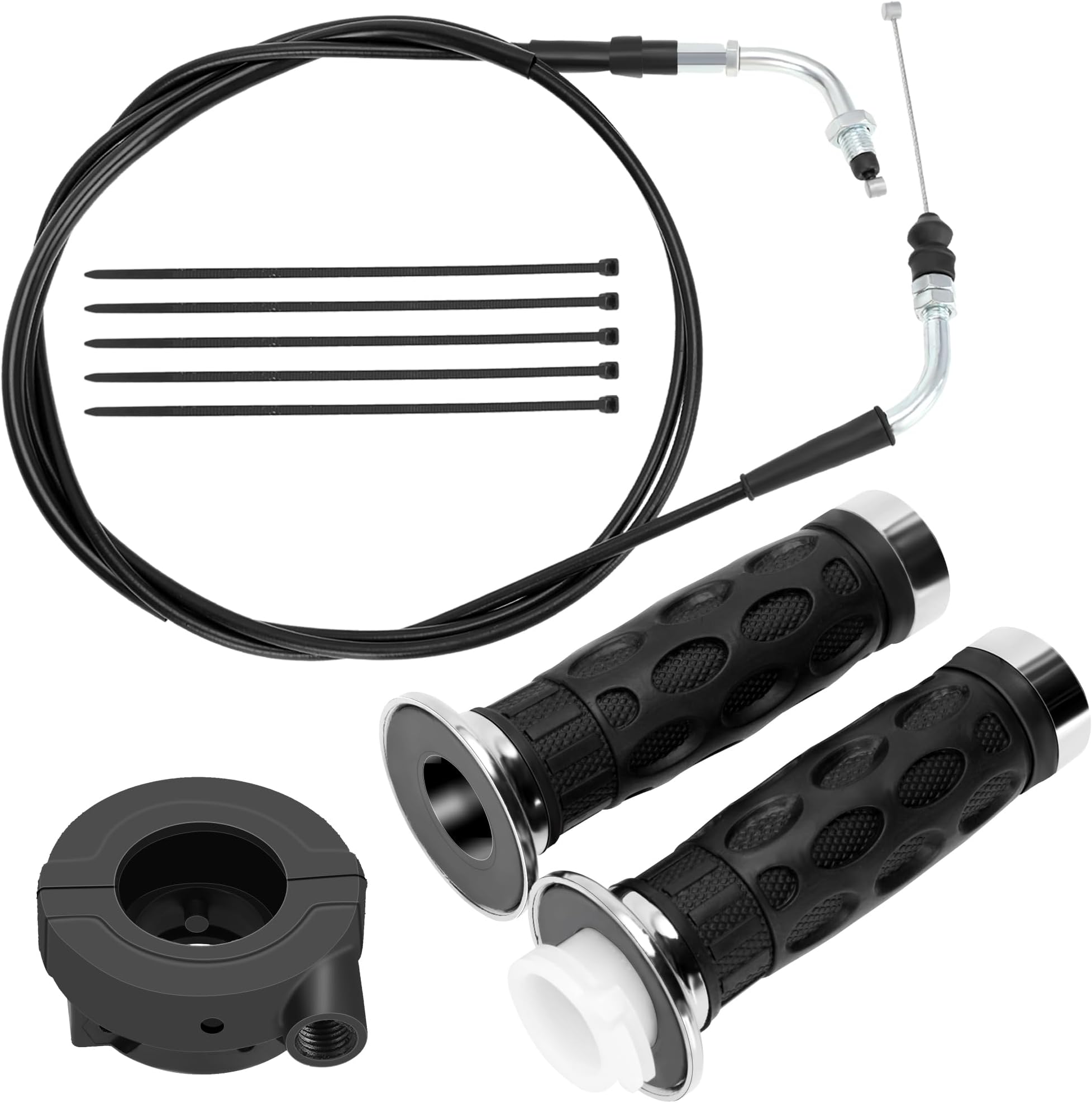 YOXUFA 7/8 Twist Grip Throttle Cable Kit for GY6 50 80 125 150cc QMB139 157QMJ TaoTao Lancer Vip Future Champion Wolf RX50 IceBear Wildfire Dongfang Jonway Roketa Scooter Moped Mini Bike Go Kart Parts
