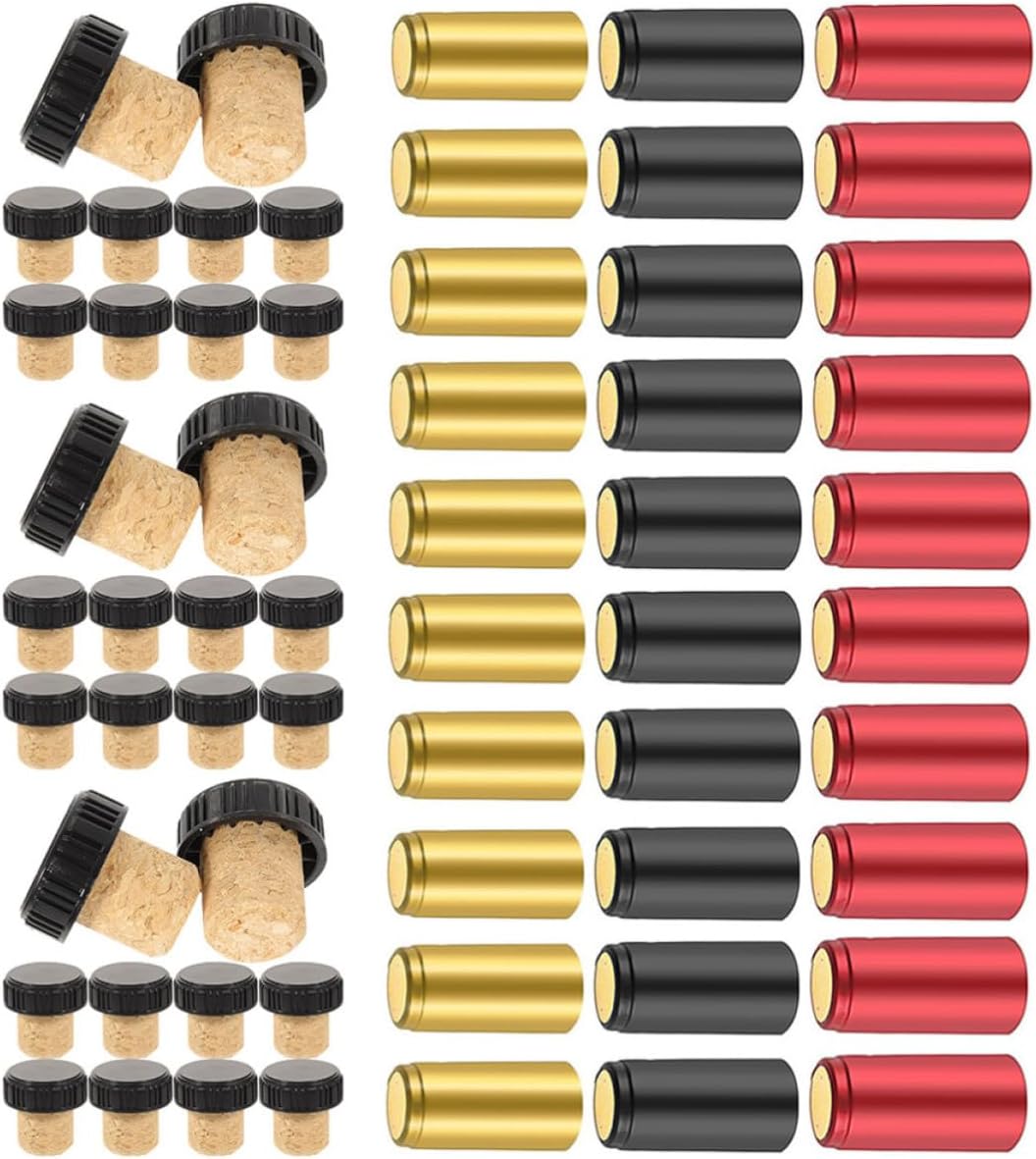 Wine Bottle Shrink Capsules PVC Heat Seal Caps 30 Sets