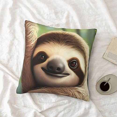 Miniatura 5 de Fundas de almohada decorativas de 20 x 20 pulgadas, fundas de almohada de doble cara para sofá, lindo perezoso, fundas de almohada de felpa suave,