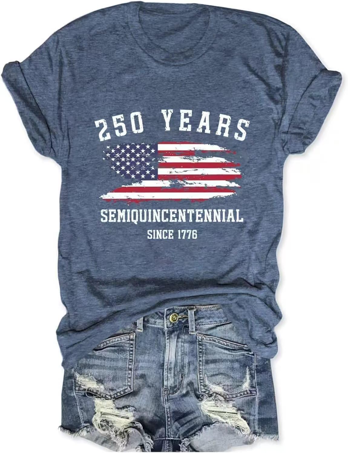 Woffccrd Womens American Flag Popsicle T-Shirts Tops 4th of July Patriotic Funny Graphic Tees