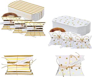 Crysdaralovebi 50 Scatole Regalo In Carta Kraft Con Finestra: Per Dolci E Confetti - 5