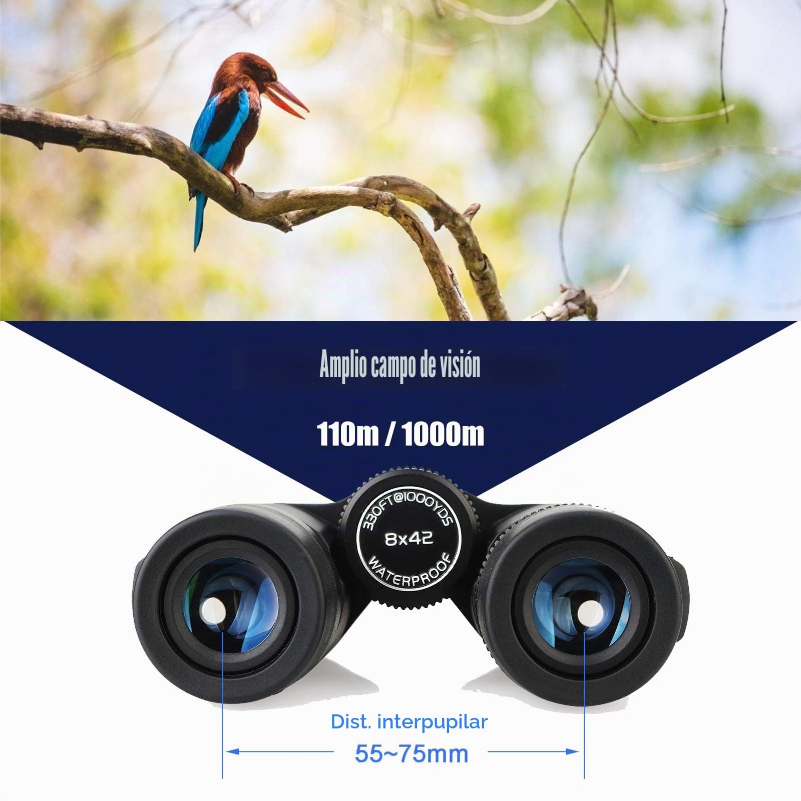 Svbony SV47 HD, Prismáticos Profesionales 8x42 HD Impermeables | Hunting And Safari, HD Binoculars, BAK4 Prism With FMC Optics For Clear Images