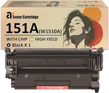 151A Toner Cartridge Replacement for HP 151A W1510A Toner Cartridges with Chip Work for HP LaserJet Pro 4003w 4003dw 4103fdn 4103fdw Printers, 1 Black3,100 Pages