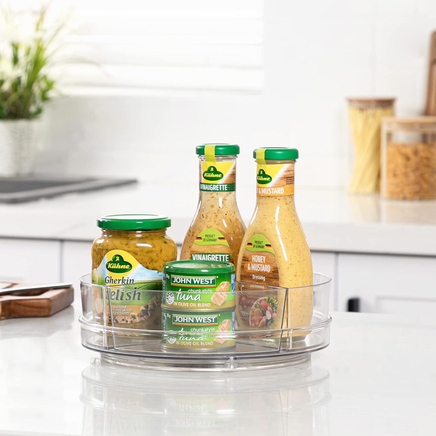 Buy HBlife Lazy Susan Organizer with 4 Removable Bins, 9.25 Inches