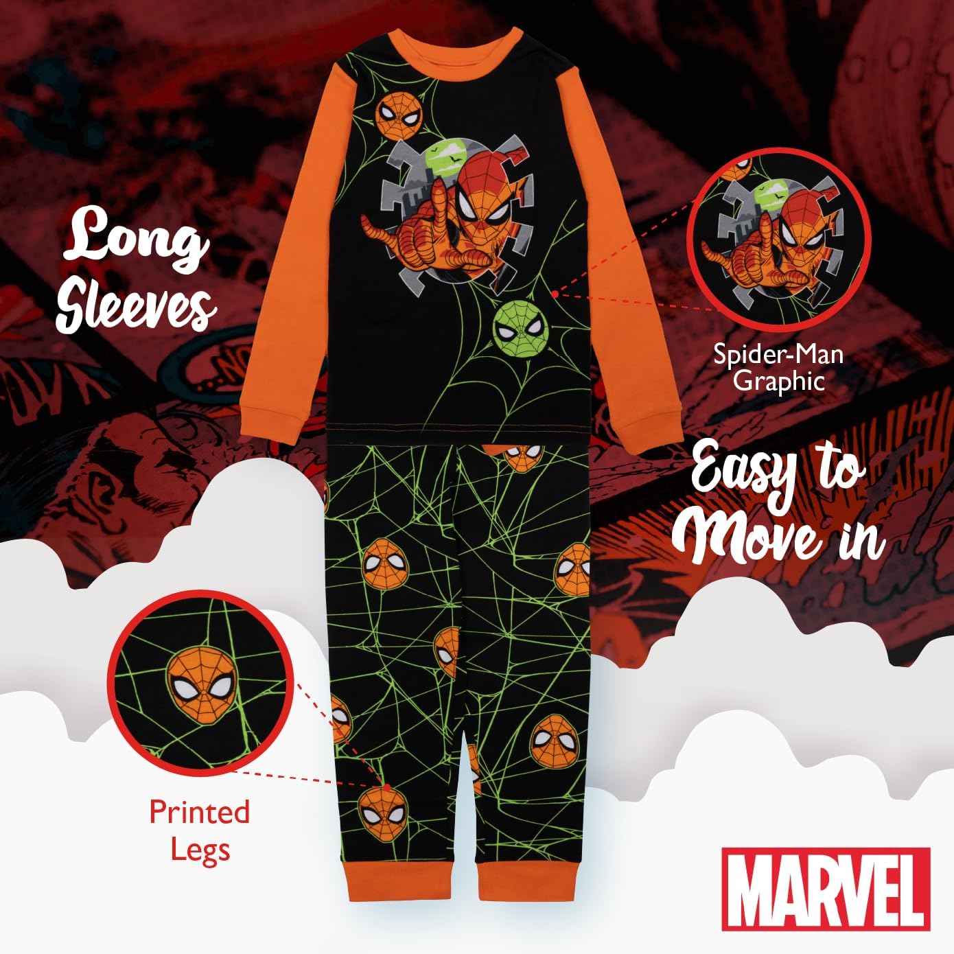 Marvel boys 2-piece Snug-fit Cotton Holiday Pajama Set, Soft & Cute for Kids - Image 5