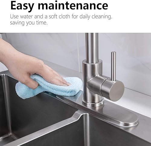 Miniatura 5 de Cubierta de orificio para fregadero, placa de acero inoxidable para 1 o 3 agujeros, baño o cocina, grifo mezclador, 10 pulgadas, níquel cepillado