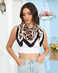 AWAYTR 35” Satin Head Scarf for Women Silk Scarf Hair Bandanas Women Large Square Neck Scarves Headscarf Head Wrap