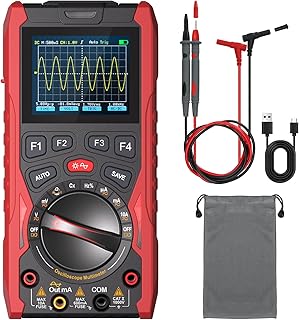 3-in-1 Handheld-Oszilloskop Multimeter mit Signalgenerator, 12MHz Bandbreite 50MSa/s Abtastrate, Tragbares Digitales Oszilloskop Multimeter, True RMS Auto-Bereich, 1500mAh Batterie