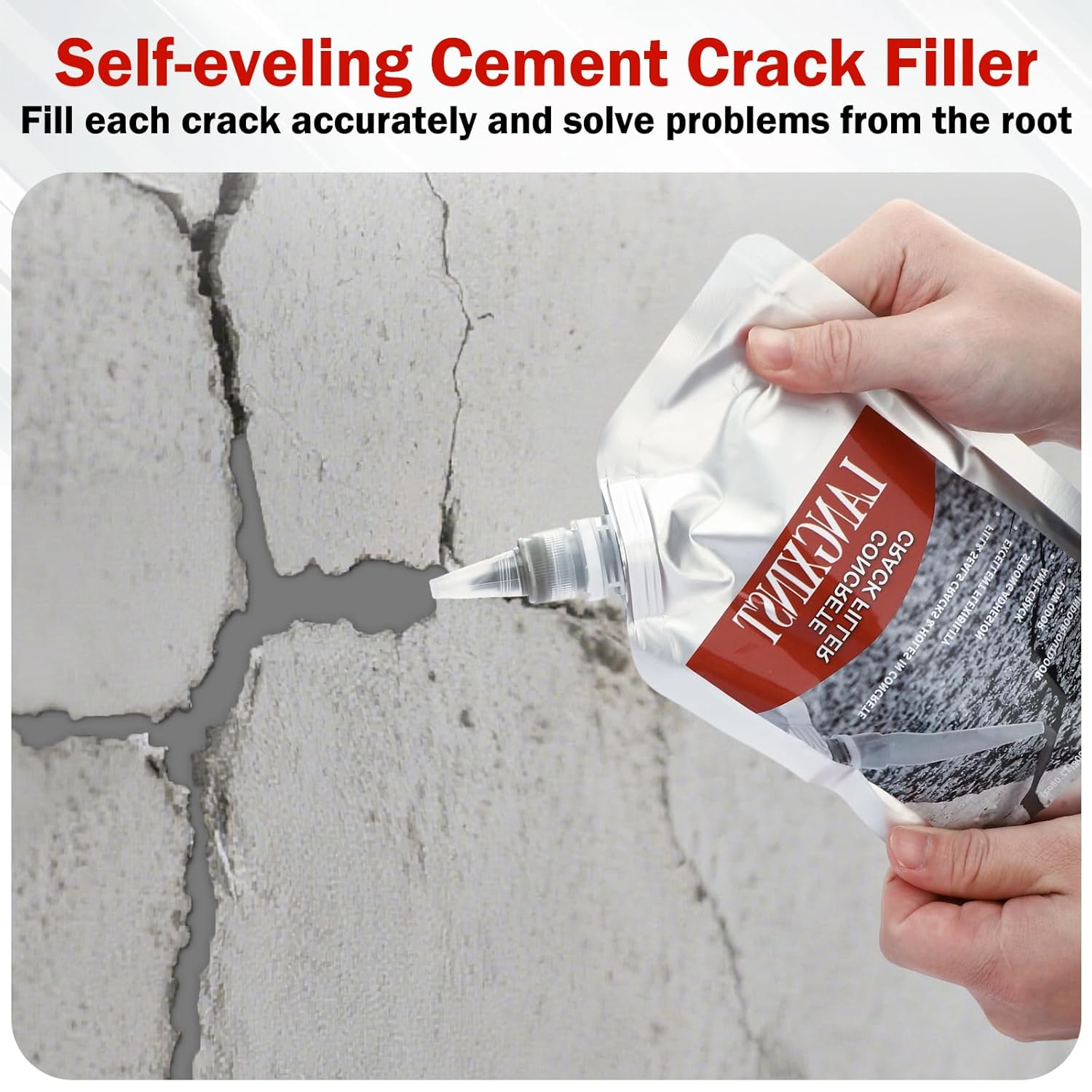 2 PCS Concrete Crack Filler, Cement Crack Repair Sealant, Quick Drying Filler Waterproof Repair Sealant, Weather Resistant Concrete Sealer Outdoor Caulking Glue for Cement-Based Materials