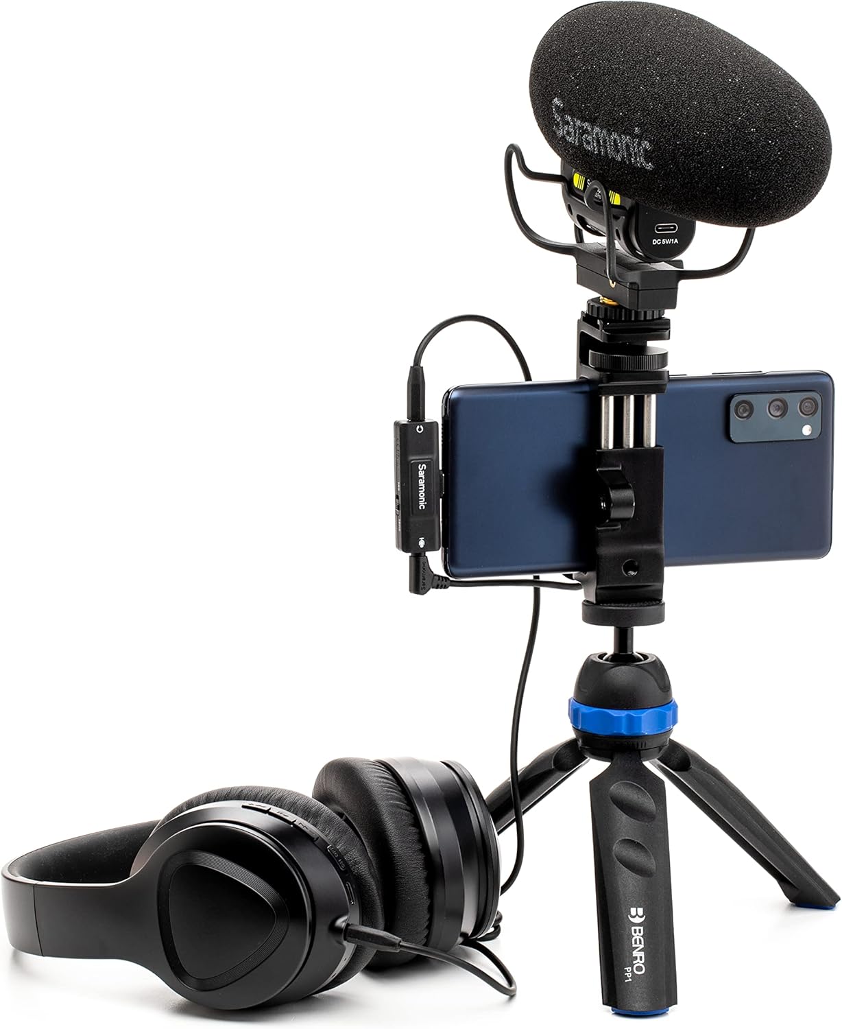 Saramonic SR-EA2U | USB-C Audio Interface with 3.5mm TRS or TRRS Mic Input, 3.5mm Headphone Out & Mute for iPhone 15, Android Devices, Computers, new iPad & much more