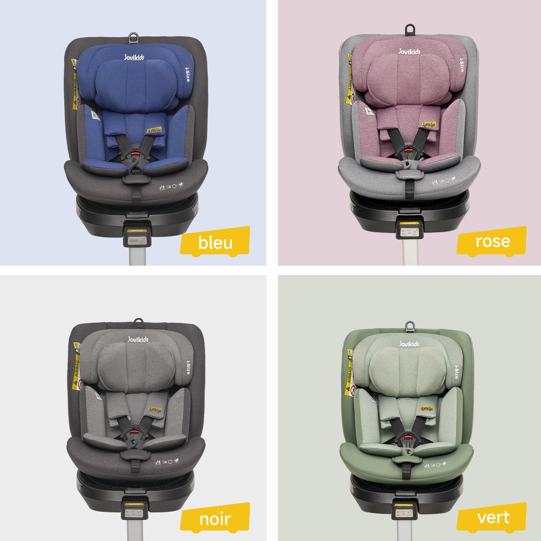 Siège Auto 360°i-Size avec ISOFIX, de 40 à 150 cm - Rotation à 360°, convient de la naissance à 12 ans, 12 réglages de tête et tissu lavable - la sécurité avant tout (Black)