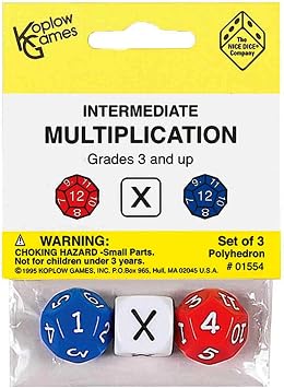 Koplow Games Intermediate Multiplication Dice, Standard 15mm - 17mm