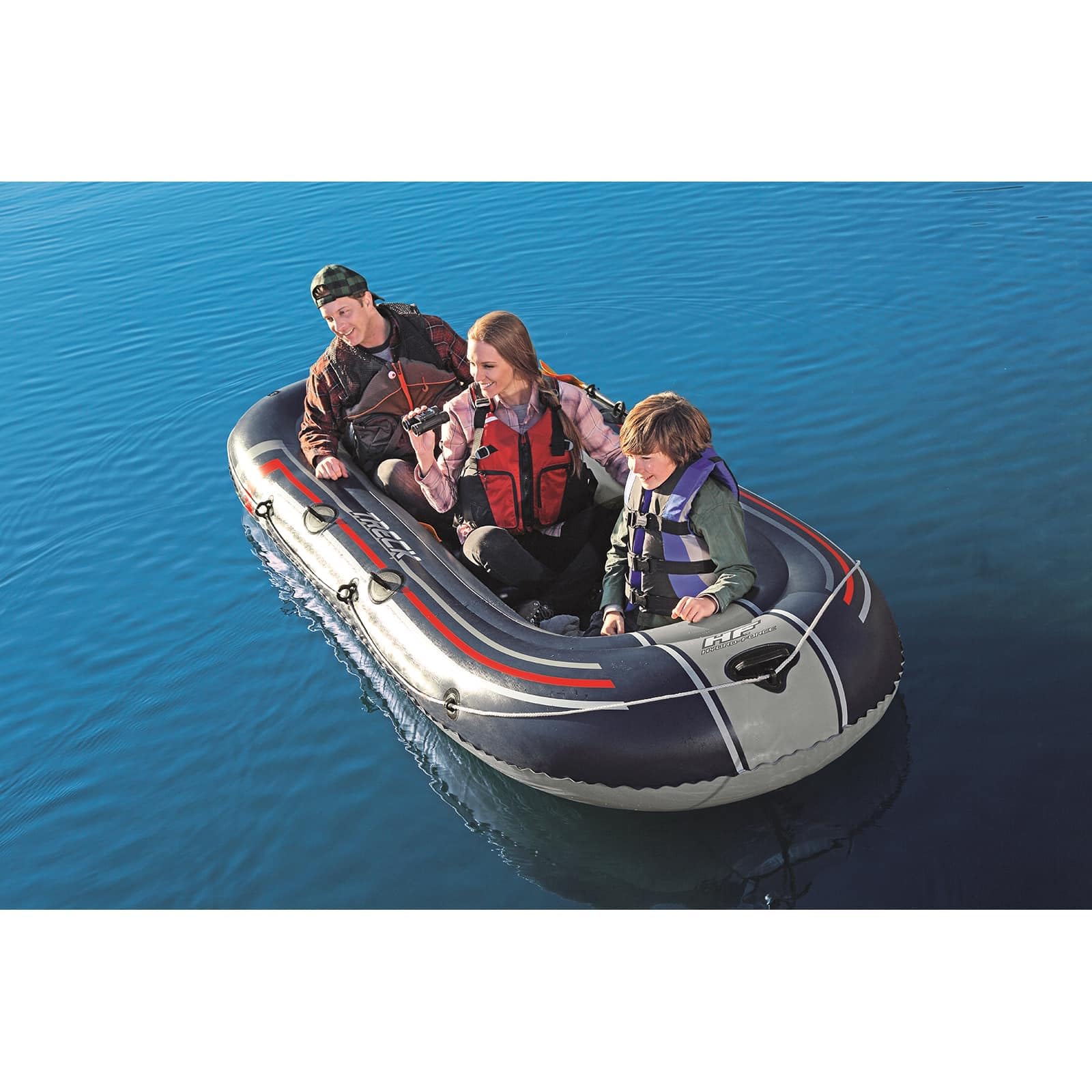 Bestway Hydro-Force Treck X 3 - Bote Hinchable para 3 Adultos y 1 niño, 307 x 126 x 39 cm